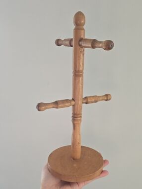 Vintage Wood Mug Tree
